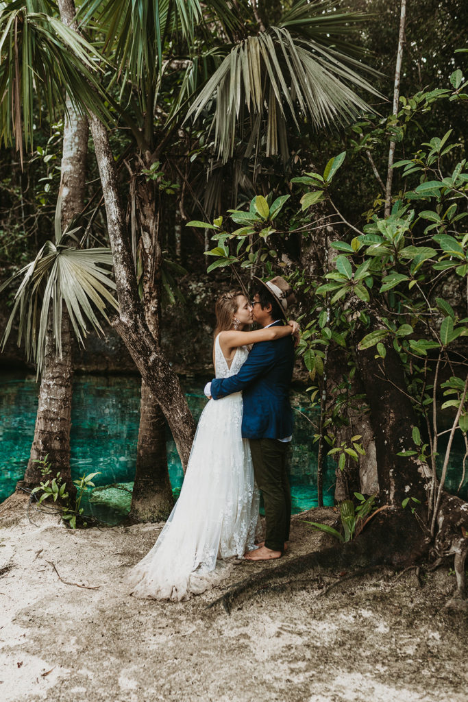 Cenote Trash The Dress session - Tulum destination wedding 